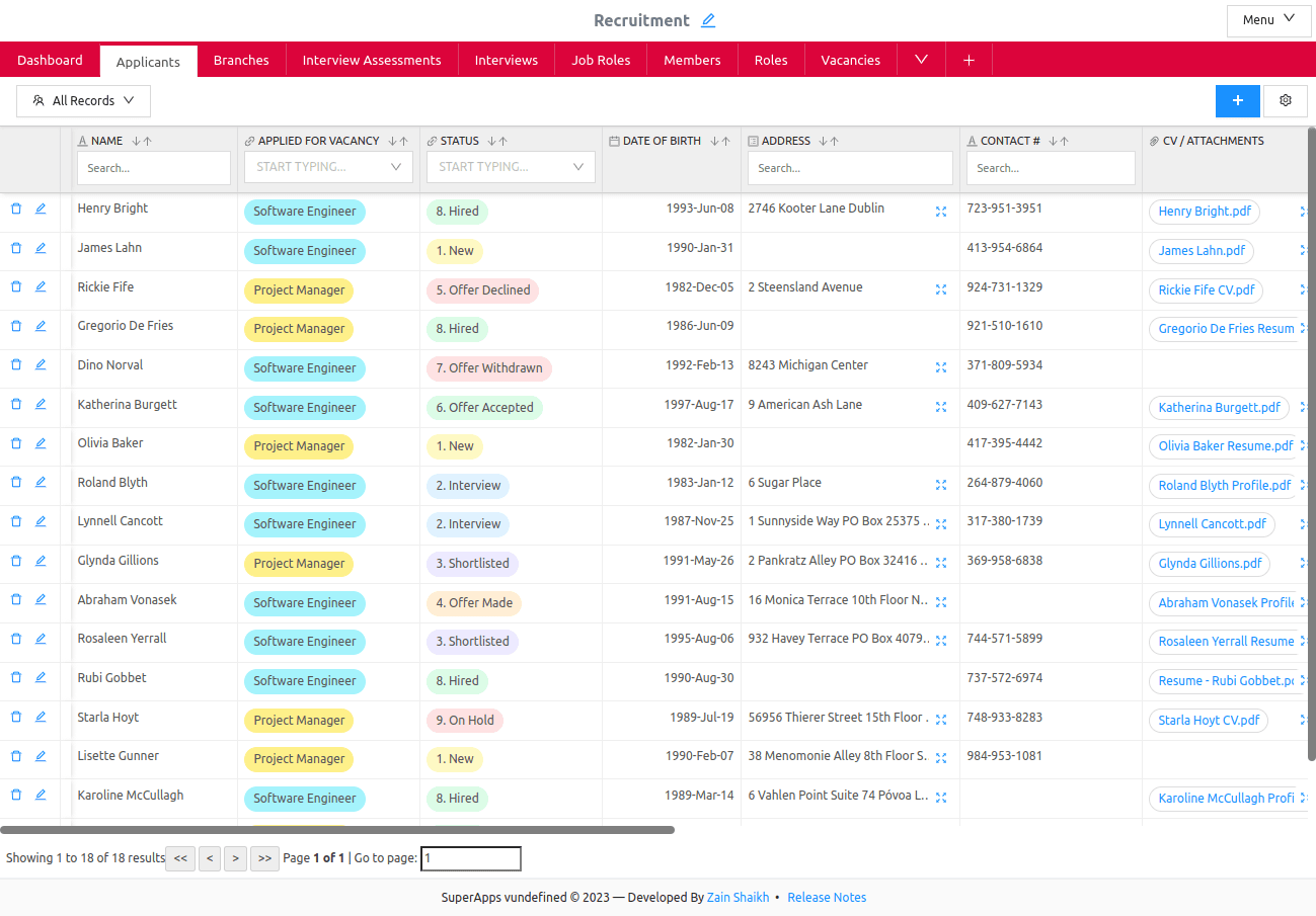 SuperApps Table View - Organize your data in beautiful, functional tables
